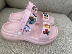 Croc Style Platform Pink Summer Shoes Au Size11 - Picture 1 of 6