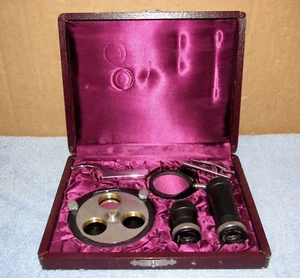 Vtg UNITRON Microscope Set Lens TL80 1x & 2x /Turret L3R-2141 w/Case J744 - Picture 1 of 12