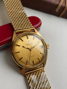 Vintage RARE BEATIFUL WRISTWATCH ATLANTIC 3409 AU SWISS MADE CAL FHF ST 969-4N - Picture 1 of 22