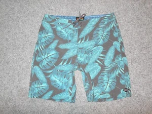 RIPCURL FOREST FERNS MENS 31 RETRO 80'S ART PRINT BOARD SHORTS - Picture 1 of 3