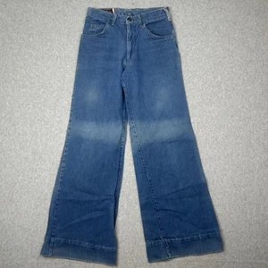 Vintage 70s Landlubber Blue Jeans Women's 26/2 Bell Bottoms High Waisted - Picture 1 of 14