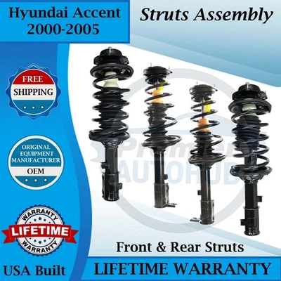 Puntales delanteros y traseros Monroe OEM para Hyundai Accent 2000-2005 garantía de por vida Foto 1 de 4