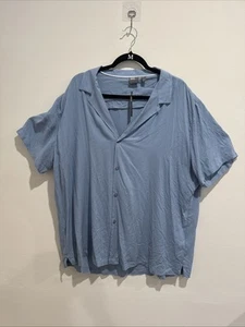 Asos hellblaues Button Down Top Größe 2XL / XXL Neu mit Etikett Made in Turkey - Bild 1 von 8