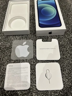 Genuine Apple iPhone 12 MGJ83/A Blue 128GB EMPTY BOX Only -Sim Pin - Image 1 of 4