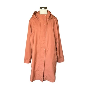 ATHLETA Arcilla Naranja Lluvia Sutro Larga Trench Chaqueta Abrigo Impermeable Para Mujer 2X - Imagen 1 de 9