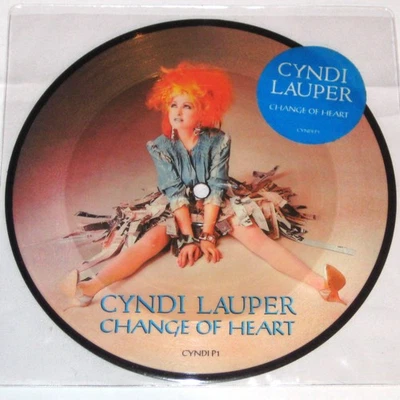 CYNDI LAUPER Change Of Heart 7" UK Picture Disc 45 Portrait 1986 86 Pic Disk Foto 1 de 2