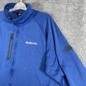 The North Face Jacket Men Large Blue Full Zip Pockets Soft Sweater Hike Outdoors - Picture 1 of 13
