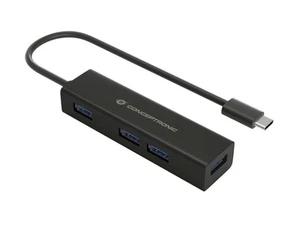 Conceptronic HUBBIES07B/ 4-Port USB 3.0 Aluminium Hub 3.1/C-/ 4x3.0/ Black - Photo 1/2