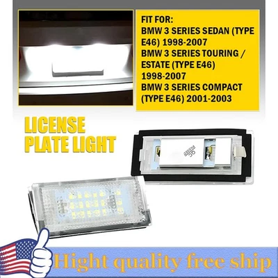 Luz LED de matrícula para BMW E46 323i 328i 325i 330i 325xi 330xi Canbus W Foto 1 de 4
