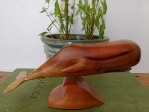 VTG Sperm Whale myrtle wood carving sculpture by Oregon Myrtle Wood. - Picture 1 of 12