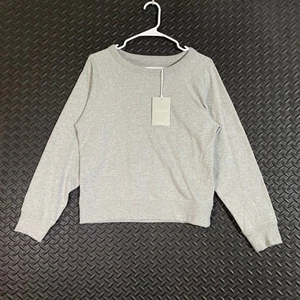 Sudadera Everlane Mujer Pequeña Gris Cuello Redondo 100% Algodón Nueva con Etiquetas Raglán Manga Larga - Imagen 1 de 9