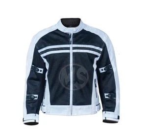 MOTORCYCLE JACKET MOTORBIKE BIKER RIDING RACING CE ARMOR MEN - BLACK-GREY - Bild 1 von 3