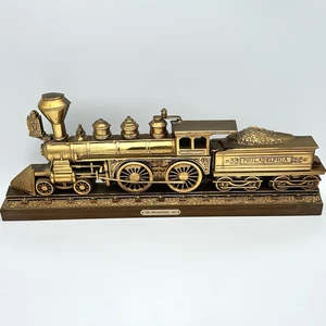 Locomotora de vapor Philadelphia 1871 decoración de pared placa dorada 1978 Burwood - Imagen 1 de 5