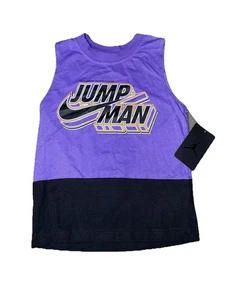 Nike Purple Black Swoosh Jump Sleeveless Tank Boys Shirt NWT 6 - Picture 1 of 5