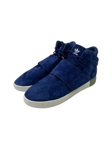 Adidas Tubular Invader Strap Trainers High Top Dark Blue Suede BB5041 - UK 9 - Picture 1 of 7