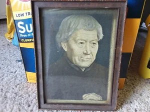 Vintage Framed Print Old Man? Wall Art Decor Collectible Old Paper Eph Antique - Picture 1 of 3