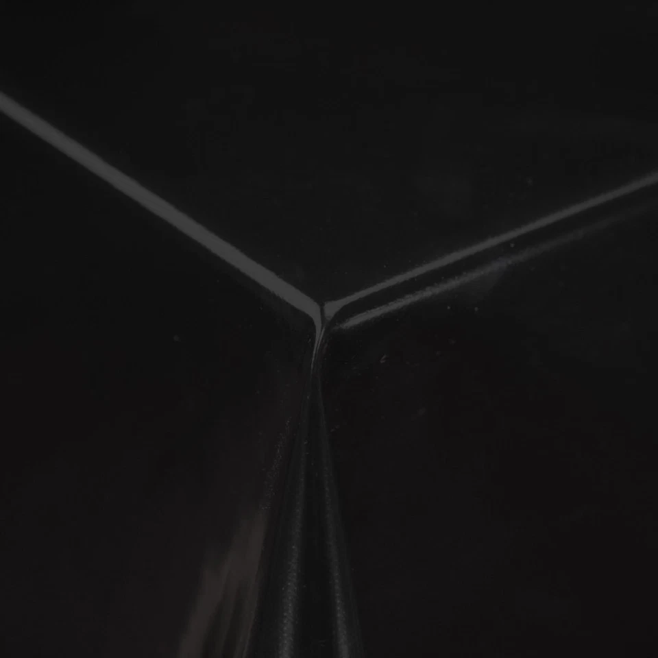 Vinyl Tablecloth Plain Black Gloss Wipe Clean, Plastic Pvc Textile Backed (264) - Image 1 of 1
