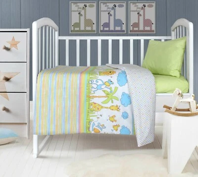Crib Bedding Set 100% Cotton 3 pieces Quilt, Fitted Sheet, Pillow Case.  - Image 1 of 3