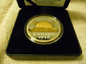 2023 '1947 Maple Leaf Mark'  Proof 5-Cent Fine Silver 2 oz Coin 