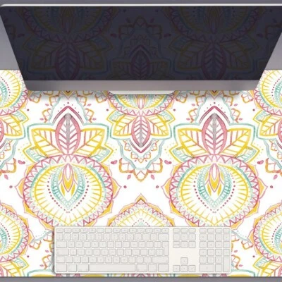 Schreibtischmatte Schreibtischunterlage bruchsicher Indisches Design 90x45 - Bild 1 von 4