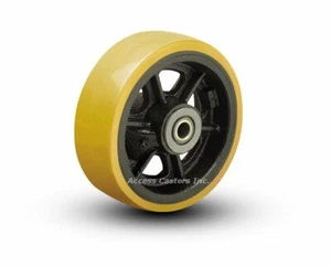 VY06509-12 6" x 3" Vulkollan Tread on Cast Iron Wheel, 3/4" Tapered Bearing - Picture 1 of 1