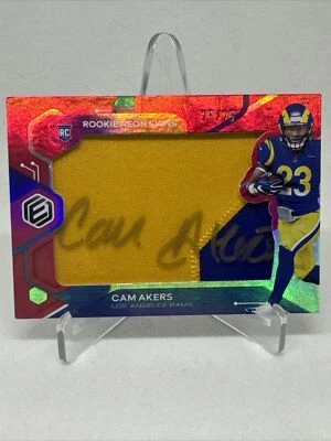 2020 Panini Elements Football LA Rams Cam Akers Rookie Neon Signs 25/25 +10 Base - Image 1 of 4