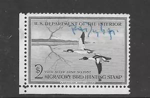 UNITED STATES SCOTT RW23 USED VF - 1956 $2 BLACK ISSUE - FEDERAL DUCK STAMP - Picture 1 of 2