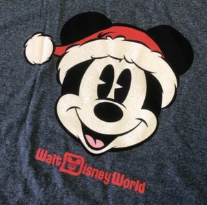 Walt Disney World Parks Christmas Holiday Santa Mickey Shirt T-shirt XL New - Picture 1 of 2
