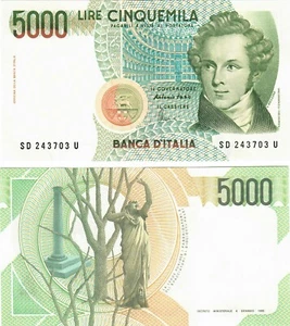 Italy 5000 Lire 1985 UNC - Picture 1 of 1