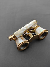 Mother Of Pearl Spyglass Brass Finish Binocular With Leather Case Nautical Gift