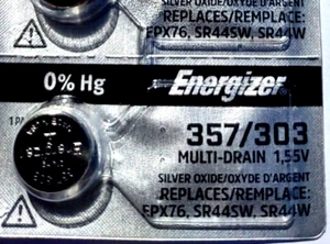 Energizer SR44SW 357/303 Silver Oxide Button Cell Battery 1 pcs New Fresh - Picture 1 of 1