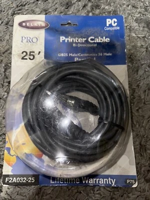 Belkin Pro Series DB25 Male to Centronics 36 Male Parallel AA74 - Image 1 of 3