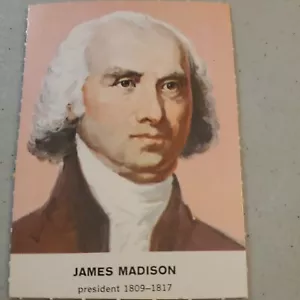 Tarjeta coleccionable Golden Press Presidents 1960 #4 de James Madison en muy buen estado/ex - Imagen 1 de 9