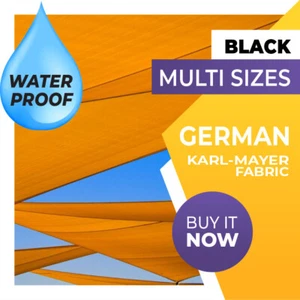 SHADE SAIL WATERPROOF RECTANGLE SQUARE TRIANGLE RIGHT ANGLE BLACK - Picture 1 of 9