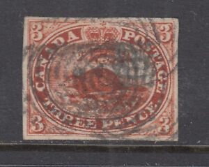 CANADA 4  3 PENNY BEAVER ON WOVE PAPER USED 4 MARGIN