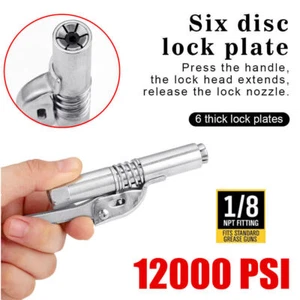 Acoplador de pistola de grasa de liberación rápida 1/8" NPT 10000PSI boquilla de bloqueo de grasa x2 - Imagen 1 de 11
