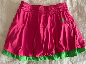 Adidas Girls Skort Skirt Size L Pink with Lime Green Adizero ClimaCool - Picture 1 of 7