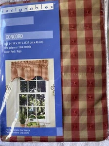 Designables Concord Valance. Red & Tan Plaid 54”W x 18”L - Picture 1 of 1
