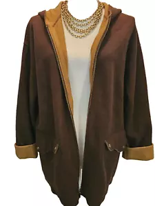 Ralph Lauren Women’s Full Zip Wool Blend Hooded Relaxed Jacket Size Large L - Picture 1 of 7