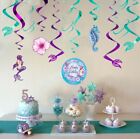 12pcs Mermaid Theme Birthday Party Supply Kit Swirl Party Decoration Hanging