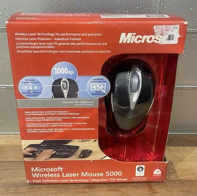 Microsoft Wireless Laser Mouse 5000 - Metallic Black 🔥 - Image 1 of 4