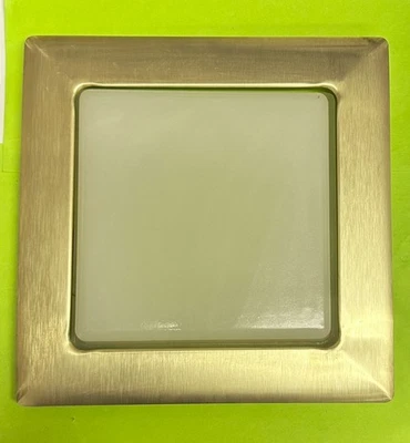 CAPRI S16B 9-3/8" SQUARE BRUSHED BRASS RECESSED CAN TRIM OPAL DROP GLASS - Image 1 of 4