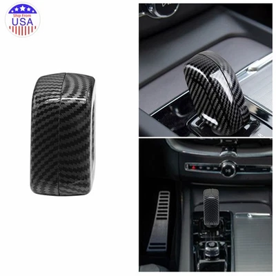 Carbon Black Gear Shift Knob Cover Trim For Volvo XC40 XC60 XC90 V90 2020-2022 Foto 1 de 4