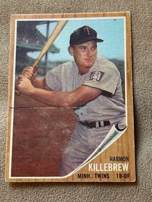 Topps Harmon Killebrew 1962 #70 línea de impresión en muy buen estado Foto 1 de 2