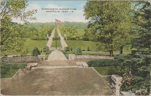 Nashville TN. Cartolina in lino Ingresso al Warner Park - Foto 1 di 2