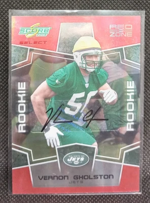 /25 Vernon Gholston #336 Rookie Auto RC 2008 Score Select Rookie Red Zone Auto - Image 1 of 2