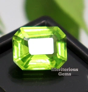Peridoto Verde Impecable 8 Ct Natural Raro Certificado Piedra Preciosa Suelta Corte RADIANTE - Imagen 1 de 7
