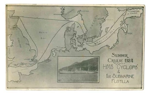 HMS CYCLOPS & 1st SUBMARINE FLOTILLA - SUMMER CRUISE 1924 - Picture 1 of 2