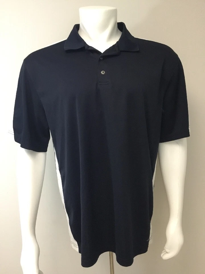 EXERTEK Athletic Shirt Men L Black White Outdoor Sport Golf Short Sleeve - Image 1 of 4