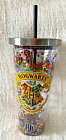 Harry Potter Hogwarts Glitter Filled Acrylic Tumbler Cup with Lid & Straw 20oz
